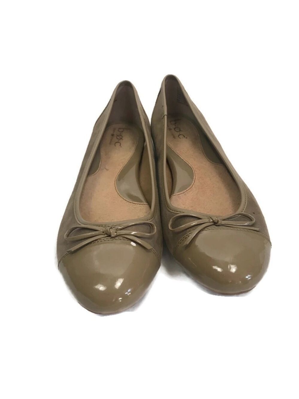 BOC Women’s Ballet Flats Beige Patent Shimmer 9.5